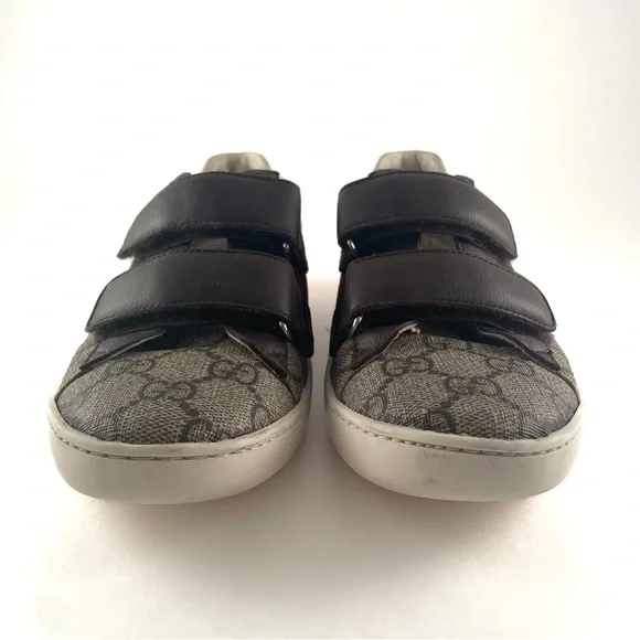 Gucci Kids Unisex Supreme Line Sherry Line Velcro Ace Sneakers Size 34 - Picture 3 of 13